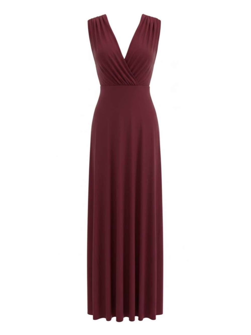 Lulu's Sleeveless Surplice Maxi Dress in Burgundy